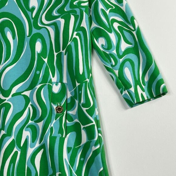 Lilly Pulitzer Charlena Resort White Finders Keepers Shift Dress Green Blue - Picture 5 of 13